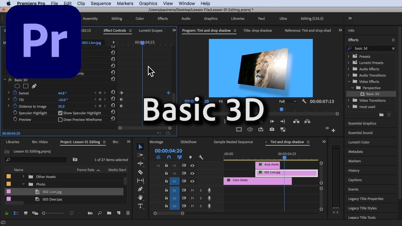  Aprenda impresionantes efectos de vídeo 3D sencillos en Premiere Pro (+plantillas)